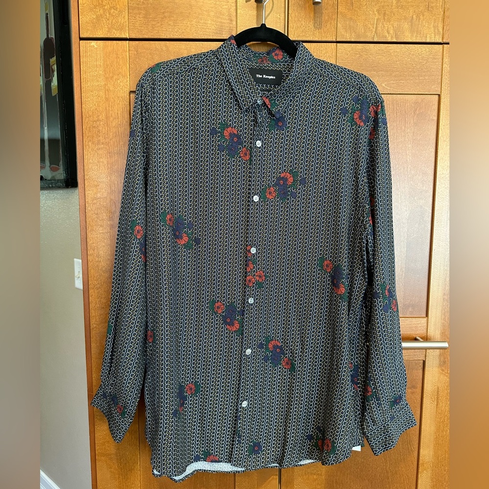Men’s Kooples Button Up Silk Shirt Size Large - Perfect Condition